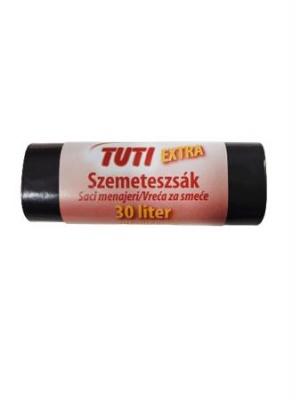 Szemeteszsák, extra erős, 30 l, 20 db, 50x60 cm, 15 µ, TUTI "Extra", fekete