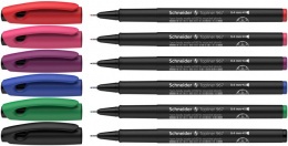 Tűfilc készlet, 0,4 mm, SCHNEIDER "Topliner 967", 6 különböző szín